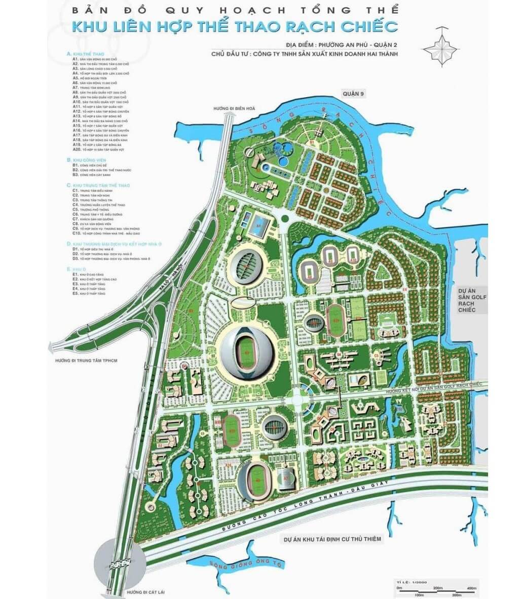 Quy hoạch khu TDTT Rạch Chiếc Liền kề Sài Gòn Sports city